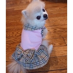 robe pour chien rose style burberry