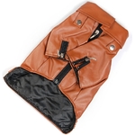 blouson de moto marron pour chien 3