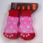 chaussette rose coeur pour chien 1