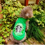 t-shirt café vert pour chien 3