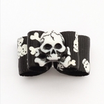 barrette haloween noire pour chien tete de mort