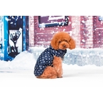 manteau doudoune bleue pour chien profil