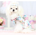 manteau blanc a fleurs pour chien 1