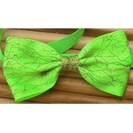 noeud papillon dore et vert pour chien