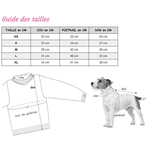 chemise blanche imprimée pour chien taille