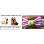 barrette berlingo rose pour chien taille 4,5x2,5 cm