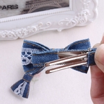 barrette en jean et dentelle pour chien 1