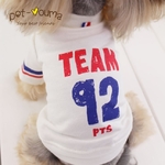 t-shirt blanc tricolore pour chien 1