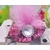 barrette chapeau paillettes roses voile noir