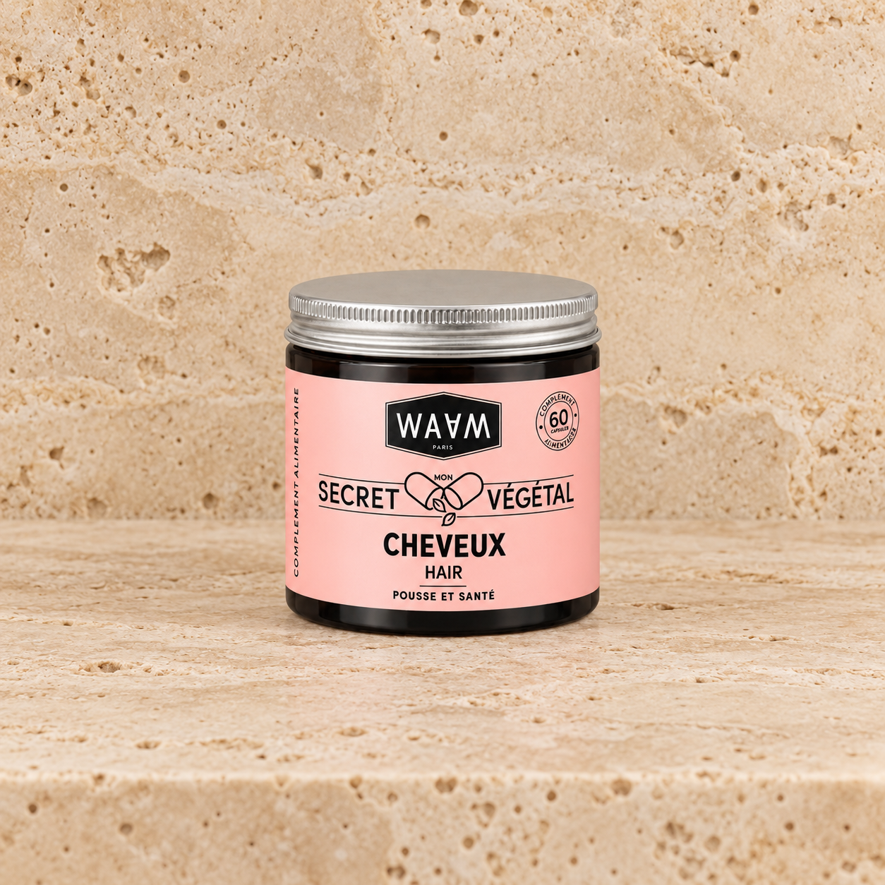 Pot WAAM sur travertin beige