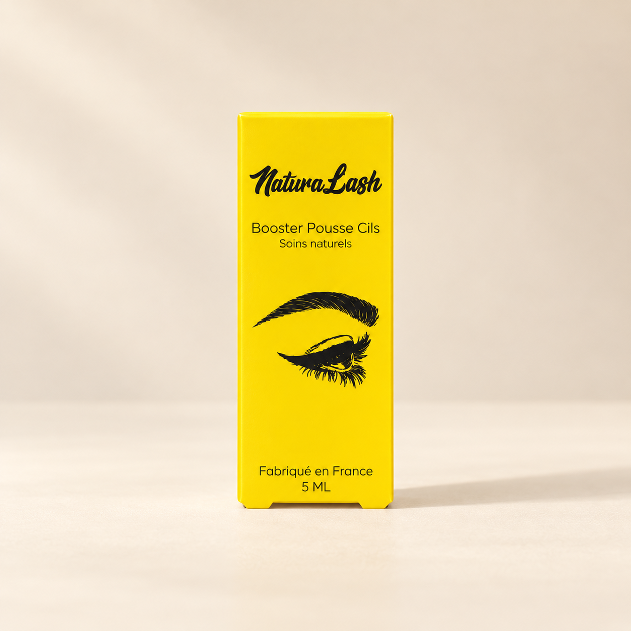NaturaLash jaune sur fond crème