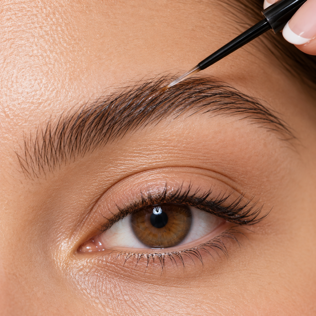Sérum transparent, application fine du sourcil