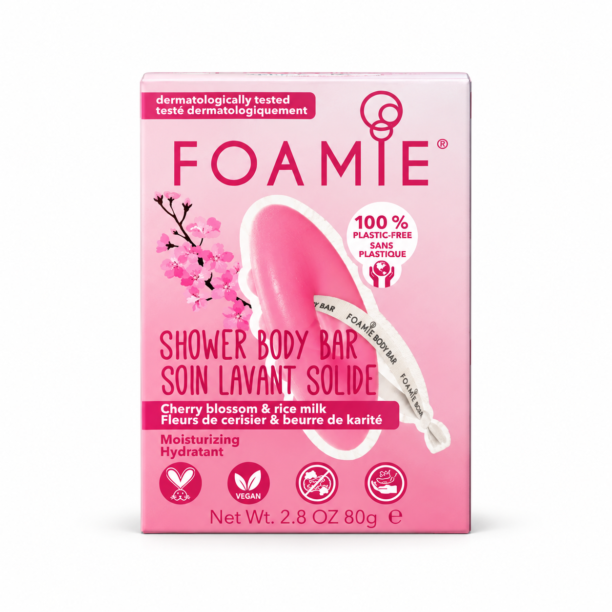 Boîte rose de pain corporel fleuri