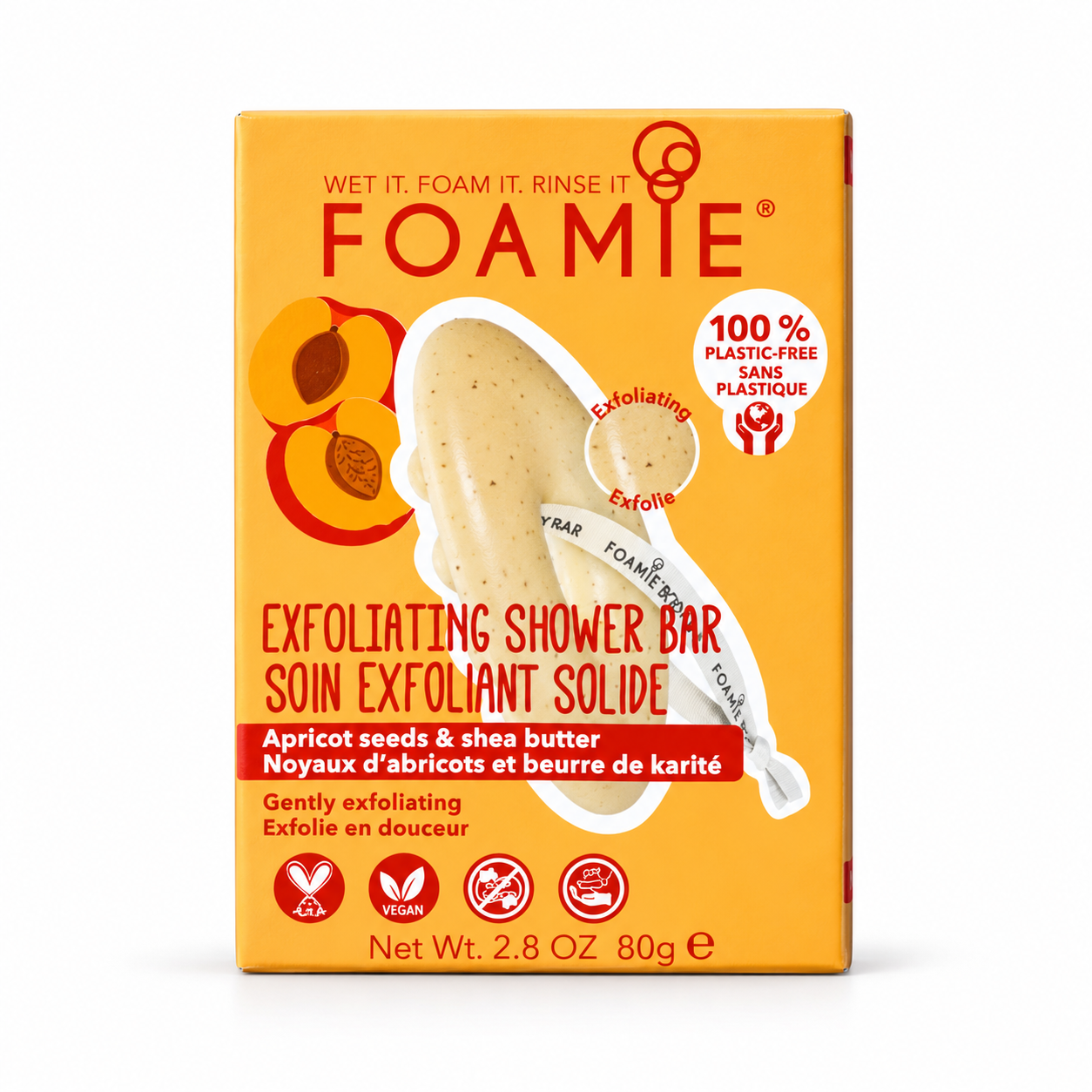 Boîte FOAMIE exfoliante à l’abricot