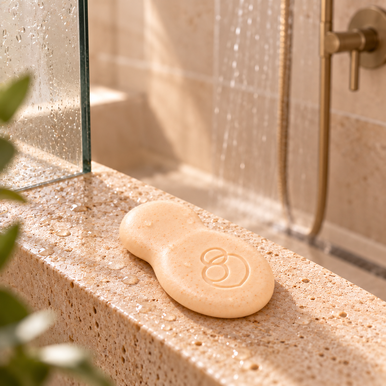 Savon exfoliant à l’abricot sous la douche