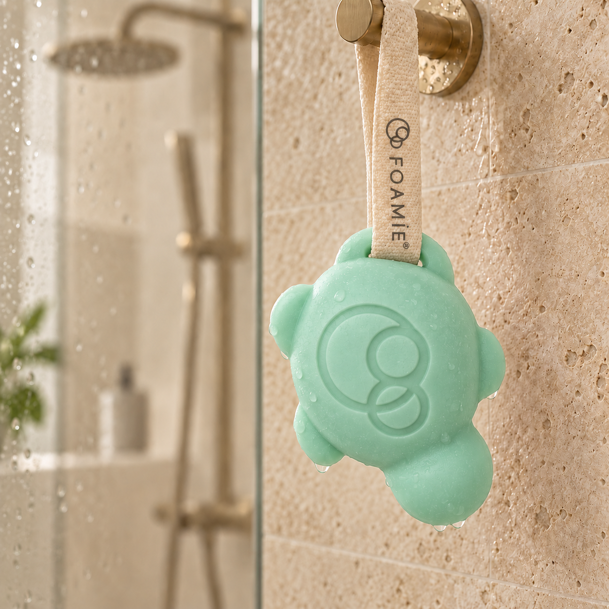 Savon tortue vert menthe suspendu