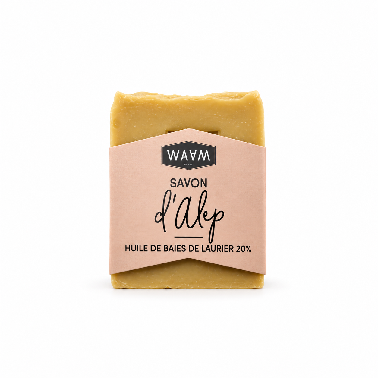 Savon d’Alep WAAM centré sur blanc