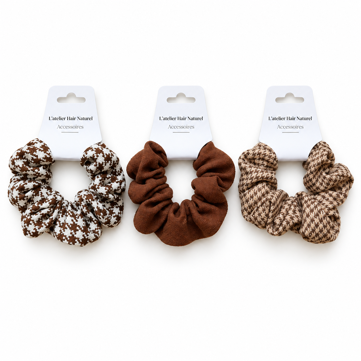 Trois chouchous tissés avec cartes blanches-1