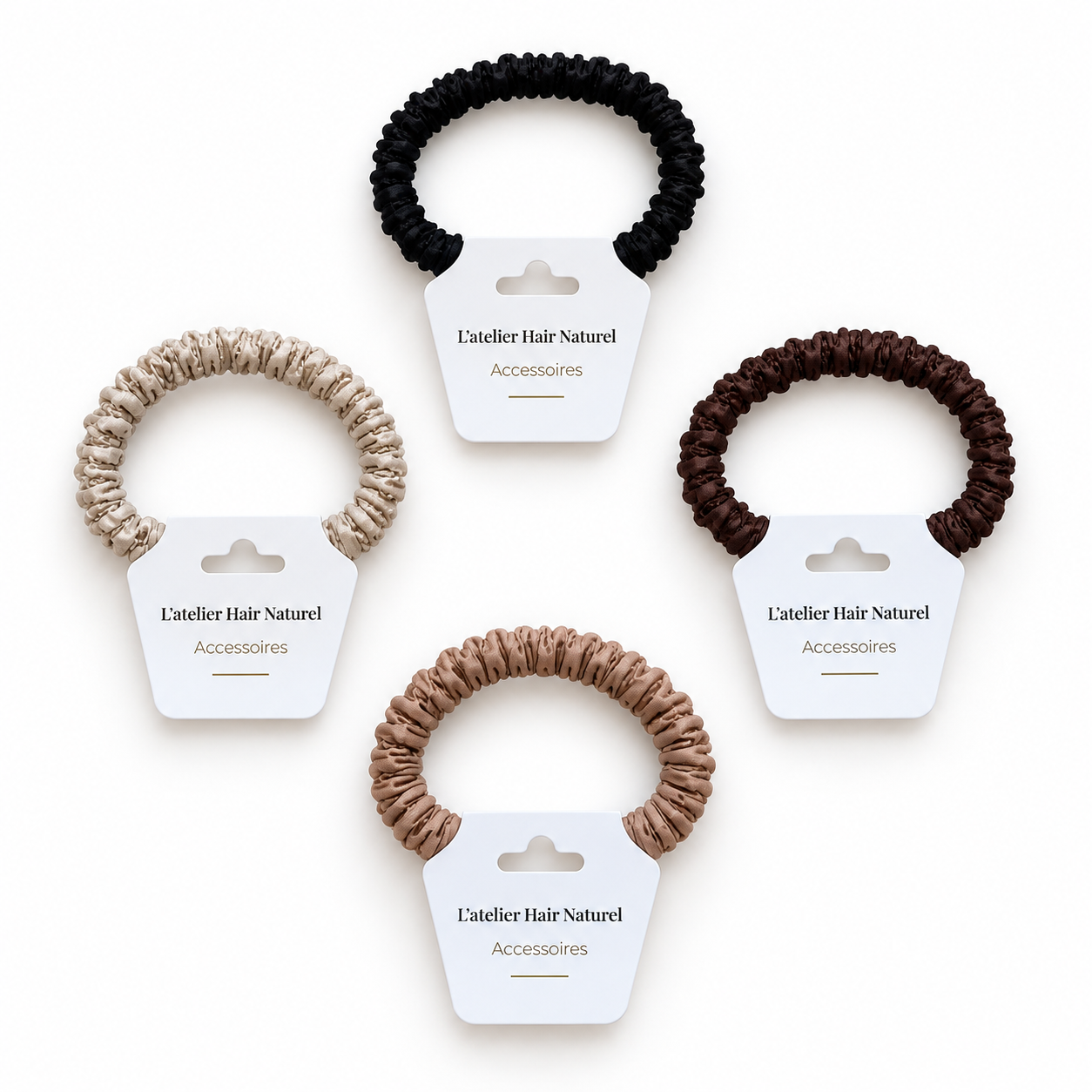 Quatre chouchous fins en tissu