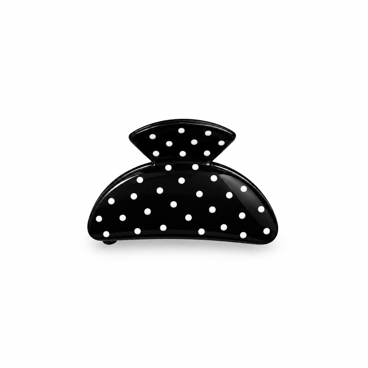 Pince noire brillante à pois blancs