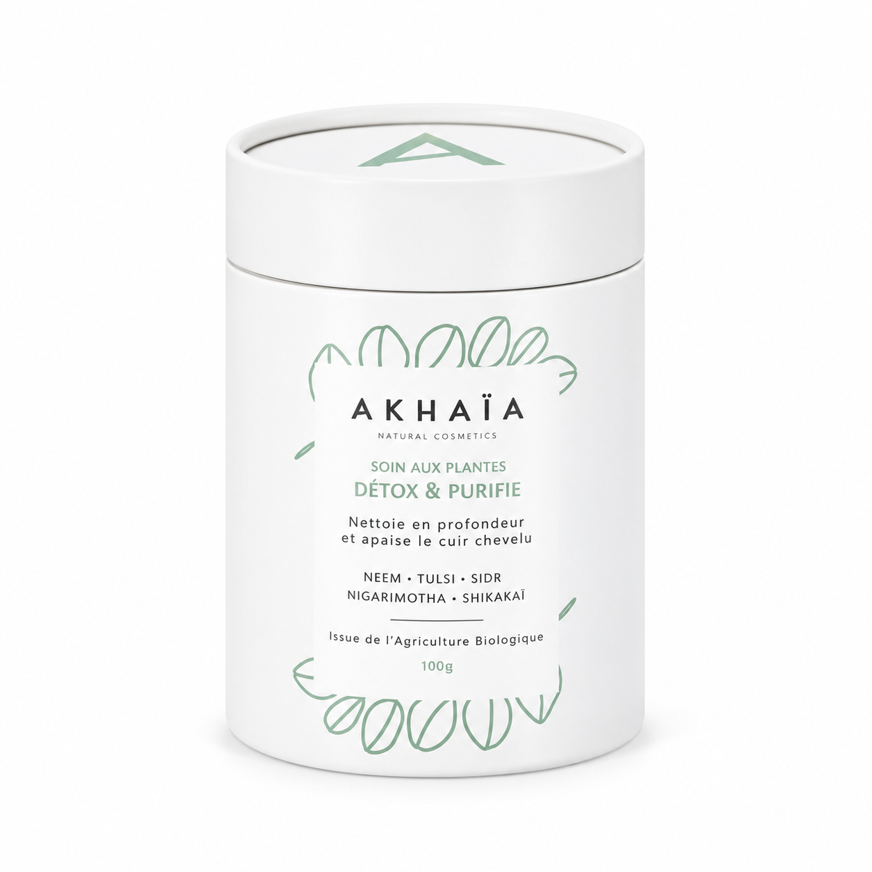 Pot cylindrique AKHAÏA sur fond blanc