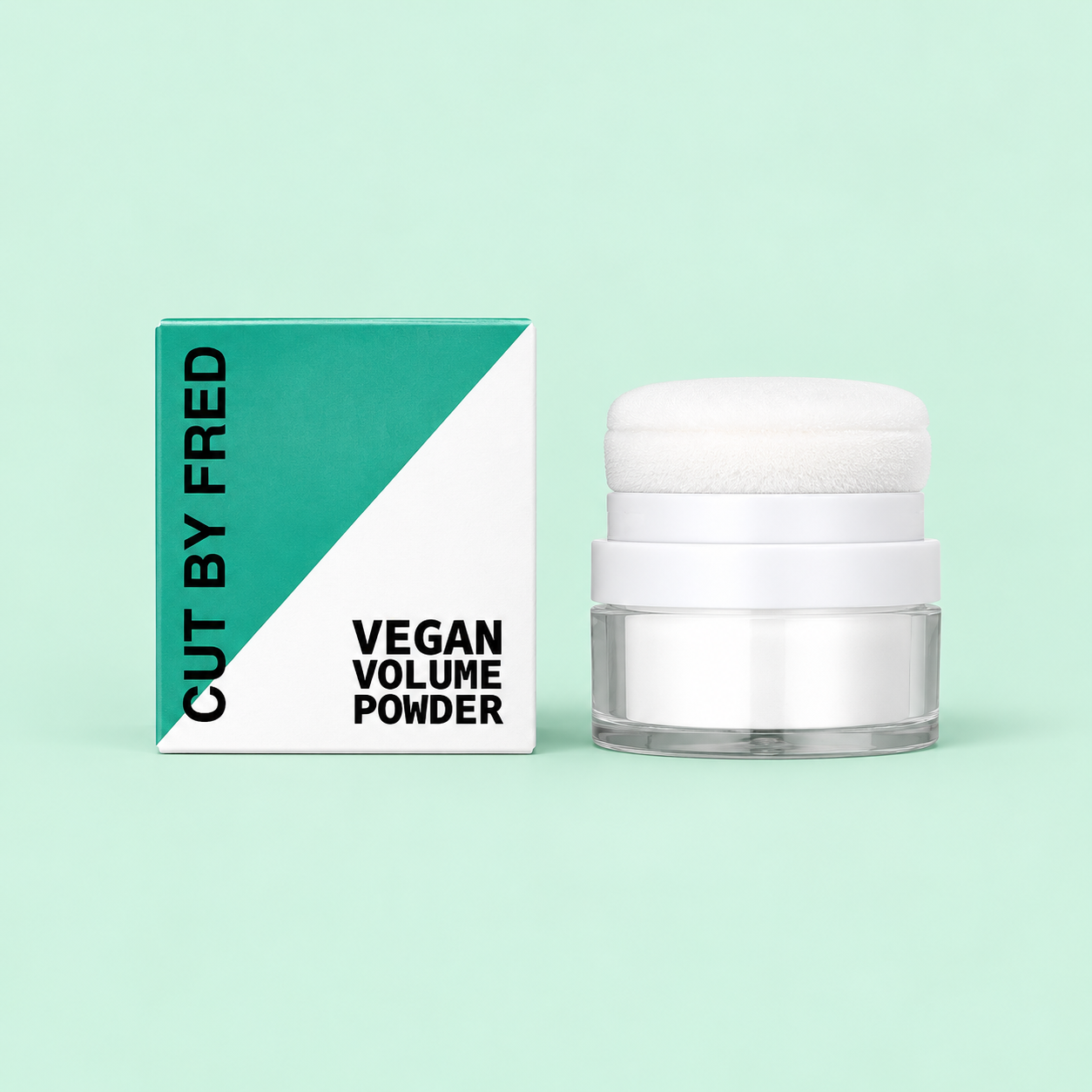 Poudre volume vegan, étui et applicateur