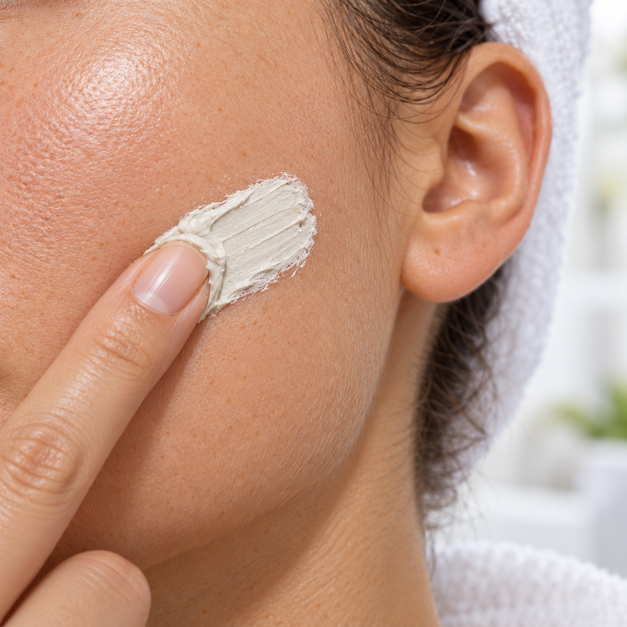 Application délicate d’un masque ivoire