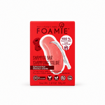 Boîte rouge FOAMIE redimensionnée sur fond blanc