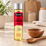 Bouteille d’huile d’argan en cuisine