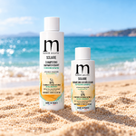 Duo de shampoings solaires sur le sable