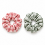 Duo de chouchous vichy rose et sauge