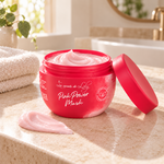 Masque rose pâle dans un pot ouvert