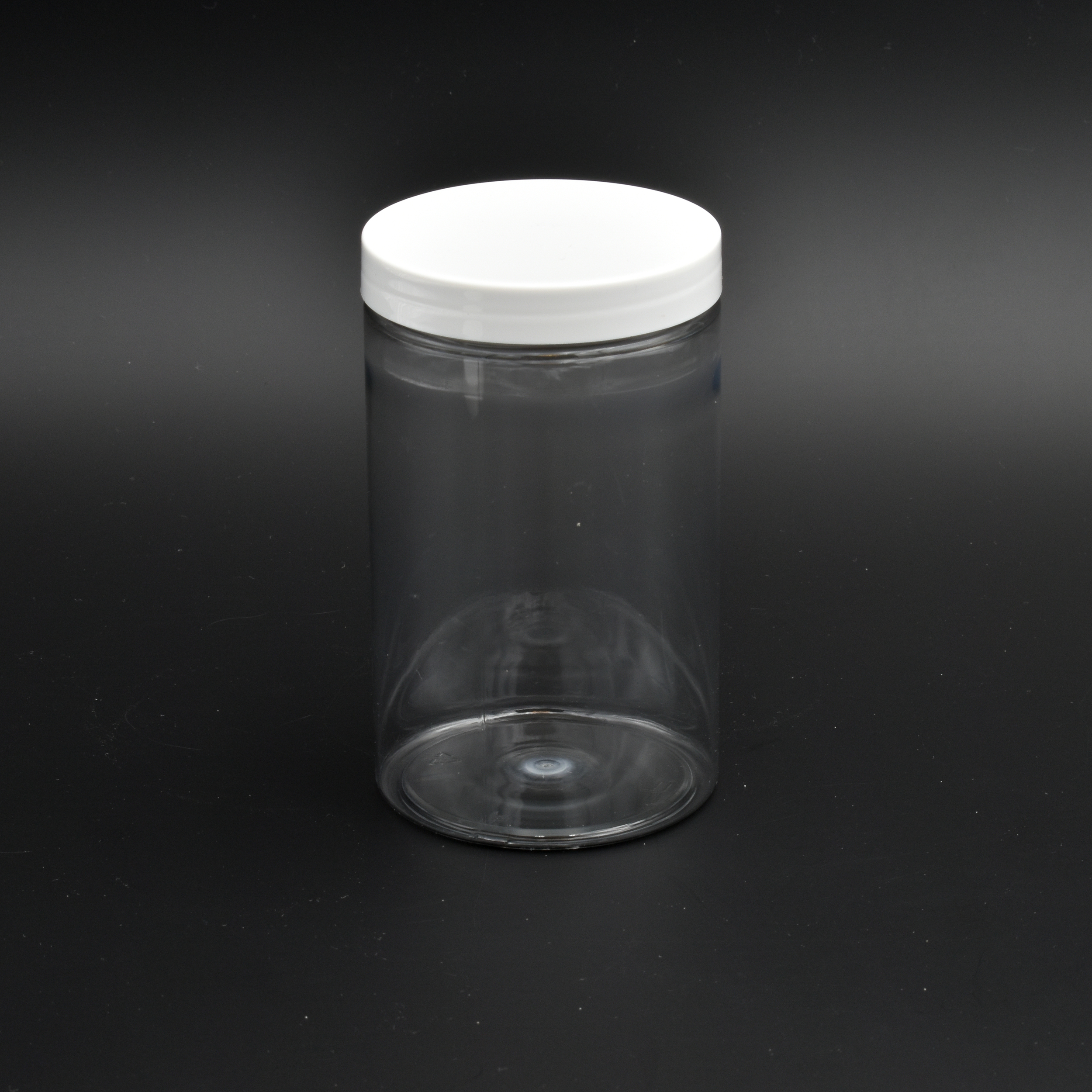 Pot rond en plastique transparent 400ml avec son couvercle vissant