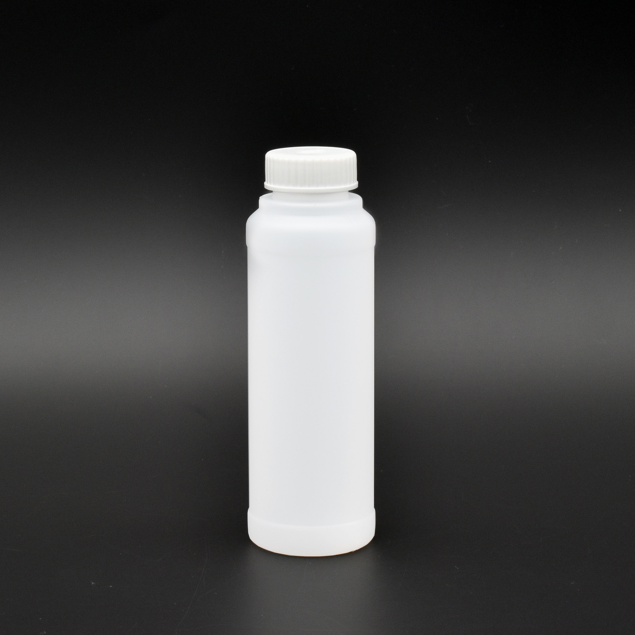 Flacon plastique blanc de 125 ml rond avec bouchon