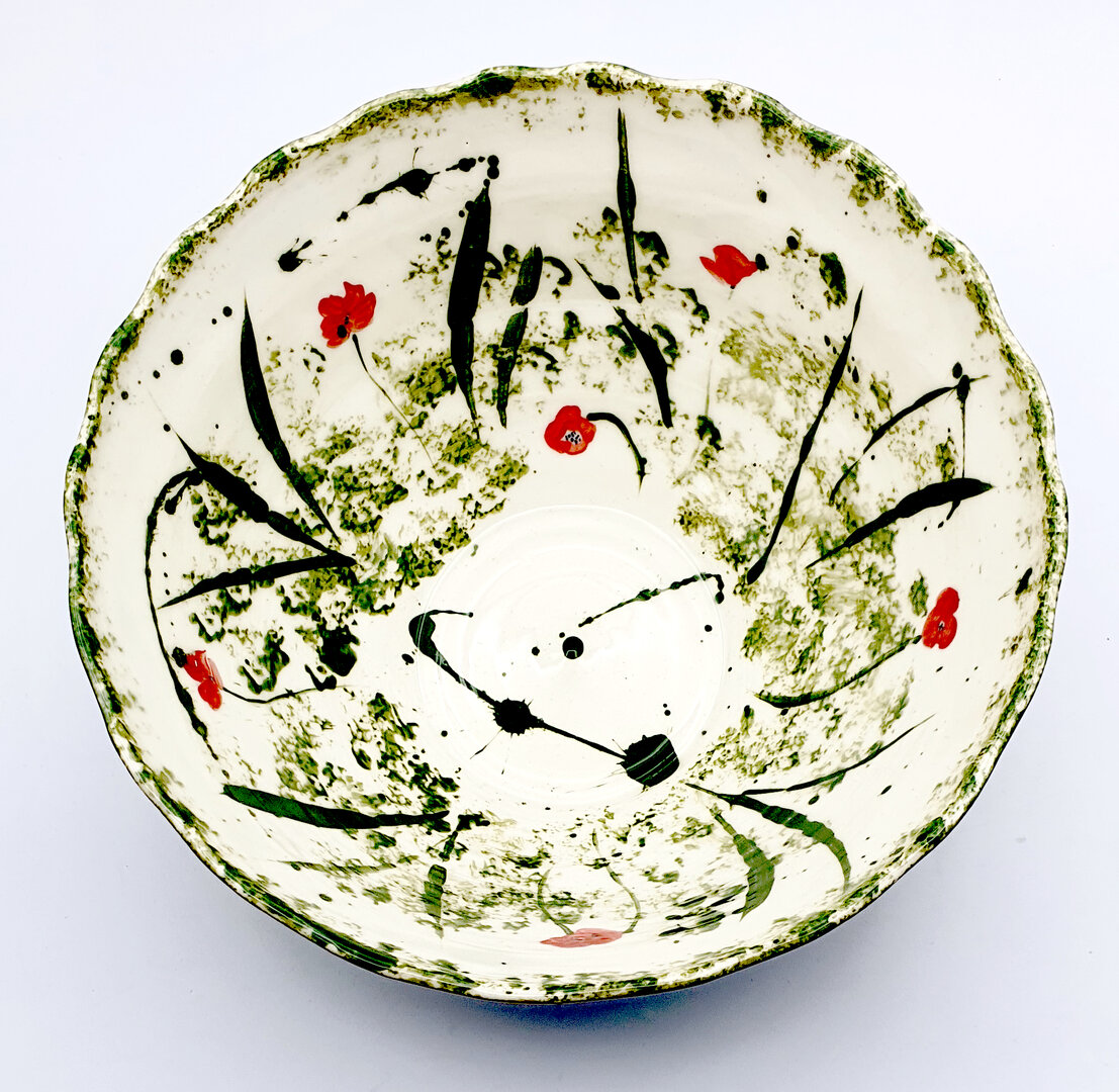 Colì Saladier Majolique Grand Bol Céramique 30cm - Motif Étoile Artisanat Italien