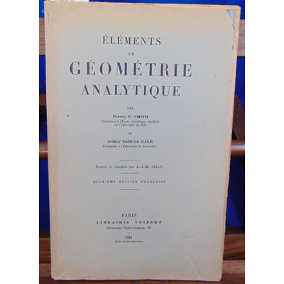 Smith P. F : Elements de géometrie analytique, 2eme édition...