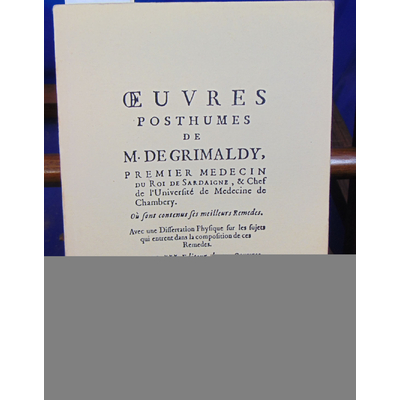 : Oeuvres posthumes de M. de Grimaldy...