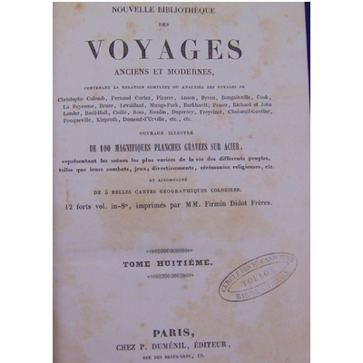 Vaillant  : Voyages en afrique de 1780 -1785. Nouvelle Bibliothèque des voyages Tome 8...