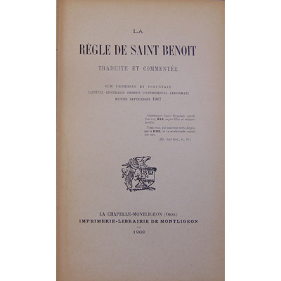 : La règle de Saint Benoit traduite et commentée...