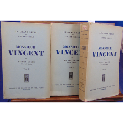 Coste Pierre : Monsieur Vincent. 3 volumes...