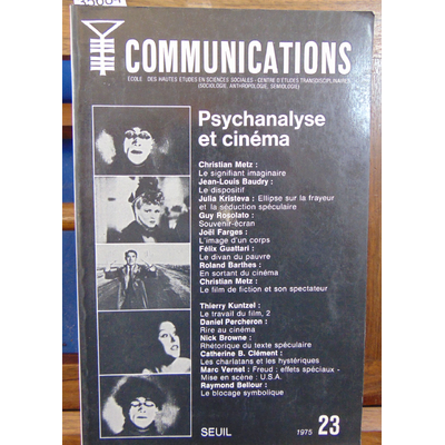 Collectif  : communications Psychanalyse et cinéma N°23 1975...