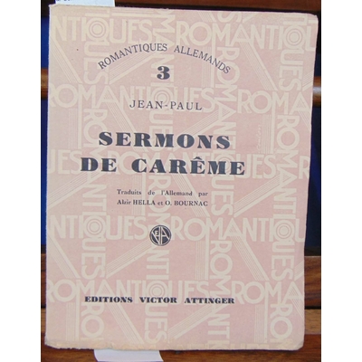 Jean-Paul  : Sermons de carême...