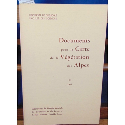 : -2, 1964 ,documents pour la carte de la végétation des Alpes...