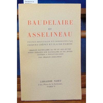 Crepet  : Baudelaire et Asselineau...