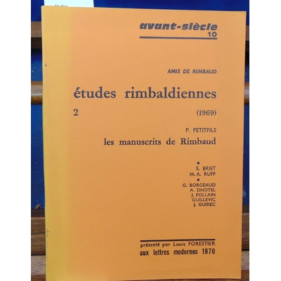 Briet  : études rimbaldiennes -2 1969...