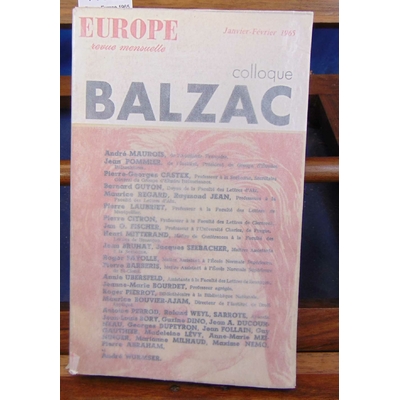 Collectif  : Revue Europe.1965  colloque Balzac...