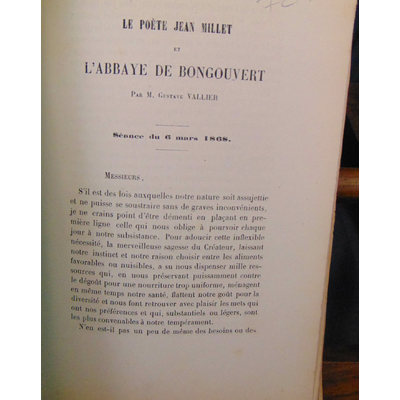Vallier  : Le  poete Jean Millet et l'abbaye de Bongouvert...