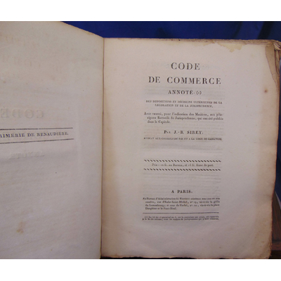 Sirey  : Code de commerce annoté. 1816...