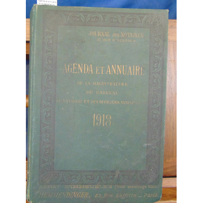 : Agenda et annuaire de la magistrature 1913...