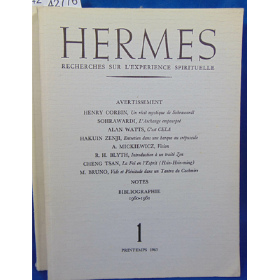 collectif  : Hermes. Recherches sur l'expérience spirituelle N°1 1963...